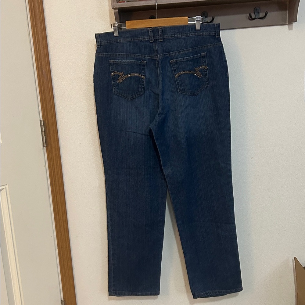 Gloria Vanderbilt Dark Blue Relaxed Jeans size 18 - Picture 4 of 9